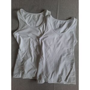 Tommie Copper Women Medium 2pc White Lower Back Support Pullover Active Tank Top